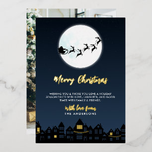 *ECHT FOLIE* Prettig kerstfeest Santa's slee & fot Folie Feestdagenkaart
