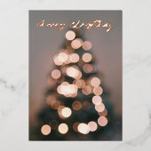 ECHT FOLIE ROZE GOUD Kerstboomverlichting Folie Feestdagenkaart (Voorkant)