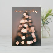 ECHT FOLIE ROZE GOUD Kerstboomverlichting Folie Feestdagenkaart (Staand Voorkant)