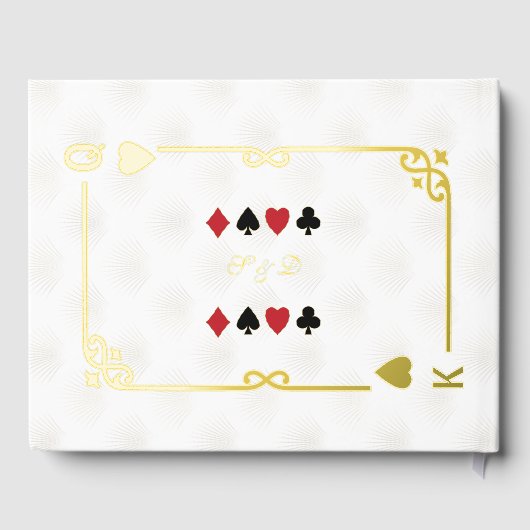 Echt Folie Wit Casino Las Vegas Poker Bruiloft Gastenboek (Achterkant)