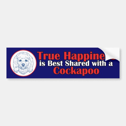 Echt geluk met een Cockapoo Bumpersticker (Voorkant)
