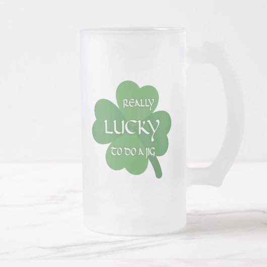 Echt geluk om een jig te doen matglas bierpul (Rechts)