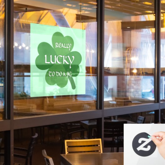 Echt geluk om een jig te doen raamsticker (Restaurant Raam)