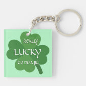 Echt geluk om een jig te doen sleutelhanger (Achterkant)