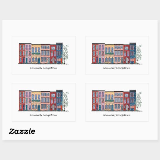 Echt Georgetown Rechthoekige Sticker (Vel)