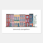 Echt Georgetown Rechthoekige Sticker (Voorkant)