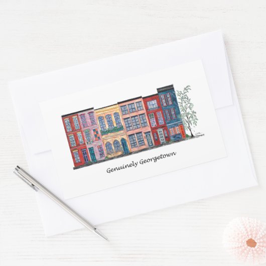 Echt Georgetown Rechthoekige Sticker (Envelop)