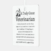 Echt geweldige dierenarts Pet Lover Metalen Ornament (Voorkant links)