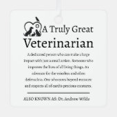 Echt geweldige dierenarts Pet Lover Metalen Ornament (Voorkant)