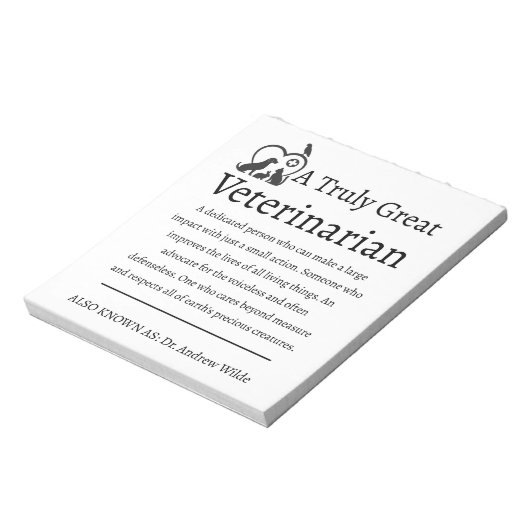 Echt geweldige dierenartsenzorg notitieblok (Linkerzijde)
