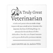 Echt geweldige dierenartsenzorg notitieblok (Voorkant)
