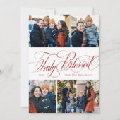 Echt gezegend 4 foto elegante religieuze Kerstmis Feestdagenkaart (Voorkant)