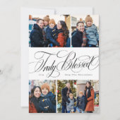 Echt gezegend 4 foto elegante religieuze Kerstmis Feestdagenkaart (Voorkant)