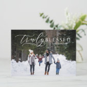 Echt gezegend met de religieuze kerstkaart (Staand voorkant)