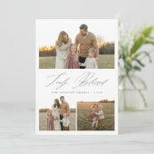 Echt Gezegende Christelijke Familie Foto Vakantiek Feestdagenkaart (Staand voorkant)