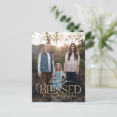 Echt gezegende feestdag fotokaart briefkaart (Staand voorkant)