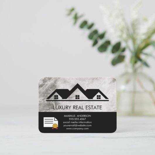 Echt Goed Dak Marmer Gecertificeerd Visitekaartje (Staand voorkant)