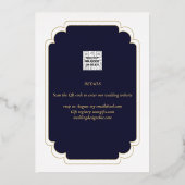 Echt GOLD Foil Blue Save the Date Wedding Folie Uitnodiging (Achterkant)