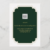Echt GOLD Foil Green Save the Date Wedding Folie Uitnodiging (Achterkant)