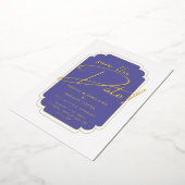 Echt GOLD Foil Paars Save the Date Wedding Folie Uitnodiging (Gedraaid)