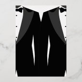 Echt goud folie gay trouwmenu uitnodiging (Achterkant)