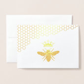 ECHT goud folie koningin bij Folie Kaarten (Voorkant met envelop)