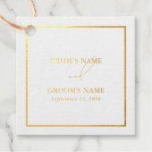 Echt goud folie Modern wit & goud bruiloft Bedankjes Labels (Voorkant)