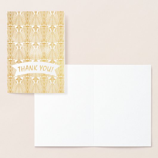 Echt Goud Great Gatsby Art Deco BEDANKT Folie Kaarten (Display)