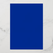 Echt Goud Modern Royal Blue Bloemen Bruiloft Folie Uitnodiging (Achterkant)