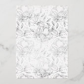 Echt gouden folie bloem handgetekende elegante tro folie uitnodiging (Achterkant)