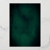 Echt gouden folie bloem kant script smaragd trouw uitnodiging (Achterkant)