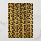 Echt Gouden Folie Gatsby Roaring 20s Verjaardagsfe Folie Uitnodiging (Achterkant)