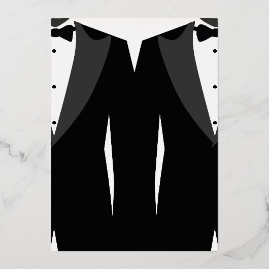 Echt gouden folie gay trouwmenu folie uitnodiging (Achterkant)