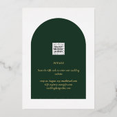 Echt Gouden Folie Groen Save the Date Trouwkaart Folie Uitnodiging (Achterkant)