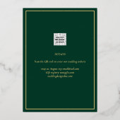 Echt Gouden Folie Groen Save the Date Trouwkaart Folie Uitnodiging (Achterkant)