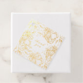 Echt gouden folie handgetekende bloemen bedankjes labels (Met doos)