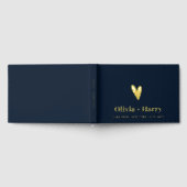 Echt Gouden Folie Hart Elegant Modern gastenboek (Volledig)