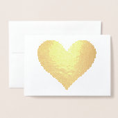 Echt gouden folie hart folie kaarten (Voorkant met envelop)