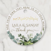 ECHT Gouden Folie Islamitische Trouw Nikah Walima  Bedankjes Labels (Achterkant)