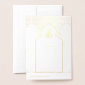 ECHT Gouden Folie Islamitische Trouw Uitnodiging N (Met envelop)