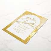 Echt gouden folie moderne trouwdatumkaart LeahG Folie Uitnodiging (Gedraaid)
