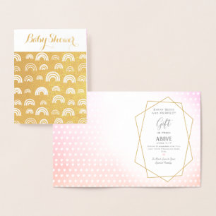 Echt gouden folie regenboog baby girl shower zegen kaarten