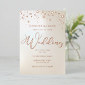 Echt Gouden Folie Vlekken Moderne Parelmoer Elegan Folie Uitnodiging (Staand Voorkant)