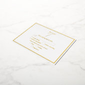 Echt Gouden Folie Wit & Goud Huwelijk RSVP Folie Uitnodiging Briefkaart (Gedraaid)
