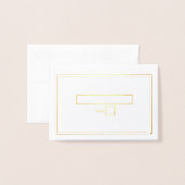 Echt Gouden Folie Wit Goud Trouwplaats Kaart (Voorkant met envelop)