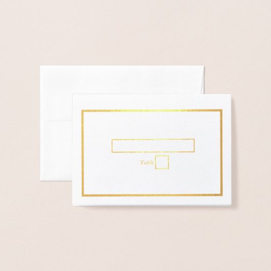 Echt Gouden Folie Wit Goud Trouwplaats Kaart (Voorkant met envelop)