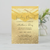 ECHT GOUDEN FOLIE Zondag Moederdag Breuk Uitnodiging (Staand Voorkant)