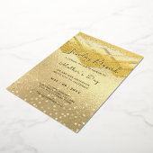 ECHT GOUDEN FOLIE Zondag Moederdag Breuk Uitnodiging (Gedraaid)