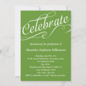 Echt groen W/Zwirly Script Celebrate Afstuderen Kaart (Achterkant)