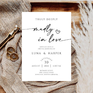 Echt Heel Hevig Verliefd Elegante Trouw Uitnodigin Save The Date